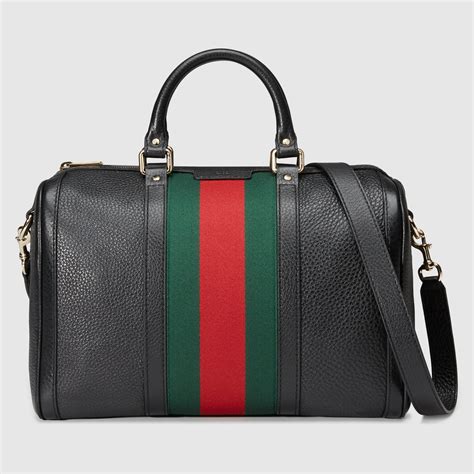 gucci vintage web leather boston bag|Gucci ophidia Boston bag.